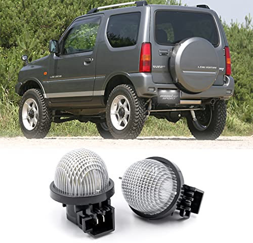 njssjd 2 x Xenon-LED-Kennzeichenbeleuchtung für Suzuki Jimny JB Alto HA Carry Pickup Grand Vitara Swift Wagon R MC Opel Agila