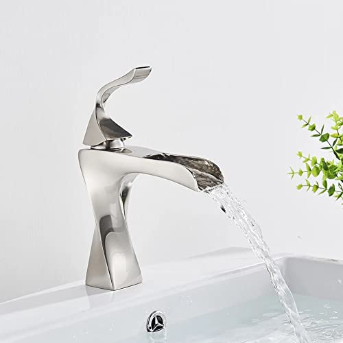 Wasserfall Wasserhahn Bad Waschtischarmaturen -Moderner Stil Messing Einhandmischer, Chrom