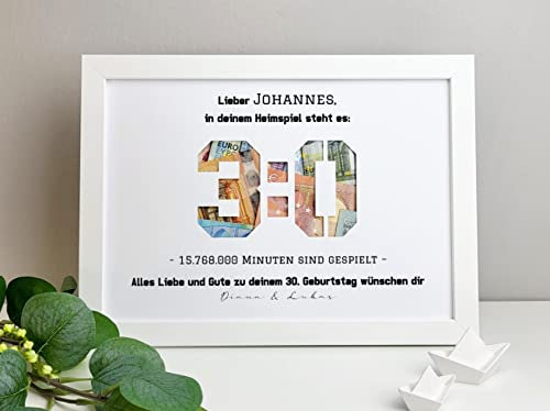personalisiertes Geldgeschenk zum Geburtstag - MotivHeimspiel (ohne Bilderrahmen)