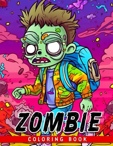 Zombie Coloring Book For Kids: Boost creativity in adults aged 50+ with 50 single-sided pages of zombie characters and iconic scenes for drawing.