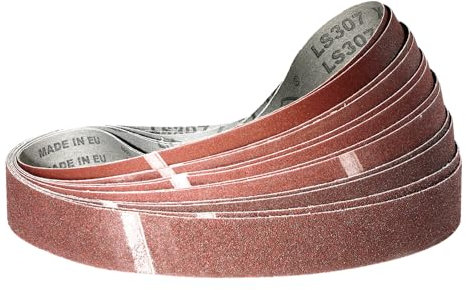 Klingspor Schleifbänder 45 x 800 mm Schleifband Set Je 2x Korn Körnung 40/60/80/120/180 für Bandschleifer Schleifmaschine, zum Schleifen, Feilen, Schärfen und Entrosten (10 Stück)