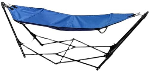 Faltbare Hängematte (mit Ständer), leicht zu tragen, geeignet für Büro Mittagspause, Outdoor-Camping