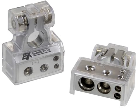 ESX DBT-50 Auto-Batterieklemmen-Set bis 50 mm² Verkabelung | 4 Abgänge | Batterie-Polklemmen Set aus der ESX Direction Serie