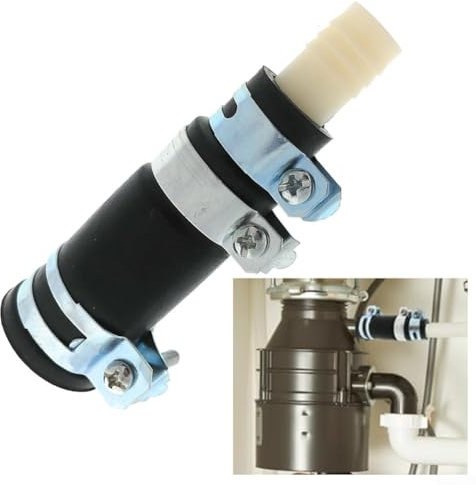 Adaptateur réducteur de tuyau d'évacuation des déchets pour lave-vaisselle avec 3 pinces, compatible avec les modèles pour InSinkErator, installation simple à faire soi-même