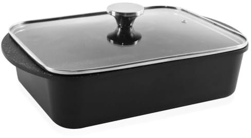 orion group Poêle à frire en granit avec couvercle en verre Grand 6,2 l 40 x 27,5 cm