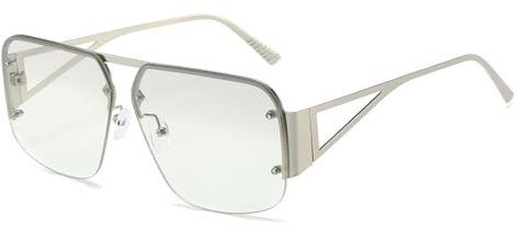 Vintage Rimless Women Sunglasses 2024 New Trending Punk Candy Color Sun Glasses Female Shades UV400 Gradient Eyewear(Color:Silver)