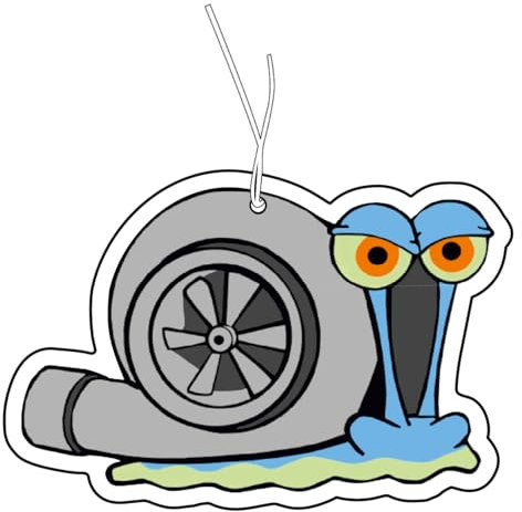 2x Duftbaum mit TURBO-SCHNECKE Motiv, Auto lustig Duftspender, Duftbaum Auto tuning, Lufterfrischer, Duftanhänger Auto, Duftbaum Set Auto