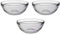 Acan Tradineur - Pack de 3 cuencos redondos de vidrio, modelo Lys, bol para mezclar, ensaladera apilable, apto para microondas y lavavajillas, cocina - 20 x 8 cm