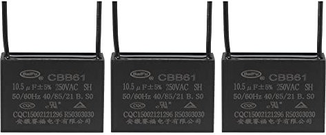 3 Stück Deckenventilator-Kondensator CBB61, metallisierter Polypropylen-Folienkondensator, ideal for Ventilatoren, Pumpen, Motoren, laufend