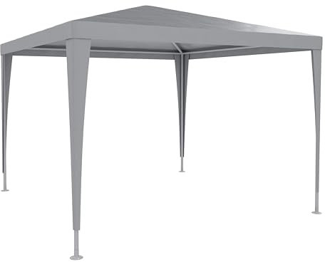 Gazebo 3x3 M Copertura In PE 110 gr/m² Idrorepellente Resistente Raggi Solari UV Struttura In Acciaio Tenda Ombrellone Per Pic Nic Campeggio Fiere Esterno Piscina Giardino (Grigio)