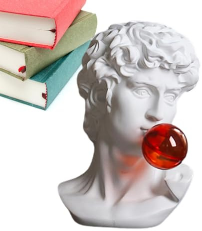 Busto classico – Busto artistico di una scultura di David | Statua unica di David che fa bolle di sapone in resina, ornamenti artigianali multifunzionali, scultura decorativa