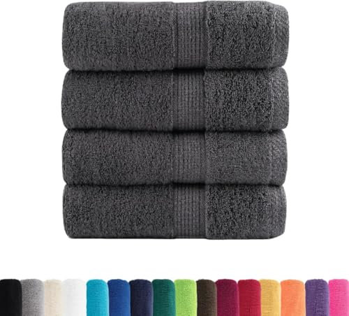 vidaXL Toallas de Mano Premium SOLUND, 4 Unidades, Antracita, 30 x 30 cm, 600 g/m²