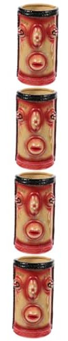 TOPBATHY 4 Pièces tasse tiki verre personnalisé verre à cocktail originaux verres cocktail tasse à coupe pour le vin verres à s coupe à vin de tiki céramique
