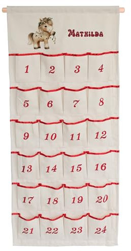 GRAZDesign Adventskalender personalisiert für Kinder zum Befüllen, persönlich mit Namen & Pferd