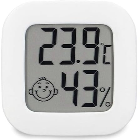 Thermomètre d'intérieur numérique avec écran LCD, Affichage de la température et de l'humidité, Blanc