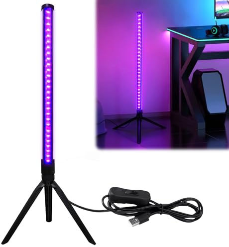 Schwarzlicht Röhre,Stehende Schwarzlichtlampe 41cm Höhe 10W 395-405nm Schwarzlichtlampe Partylicht,Schwarzlicht LED Strip mit Schalter,USB UV LED Schwarzlicht für Party Zubehör Bühnenbeleuchtung
