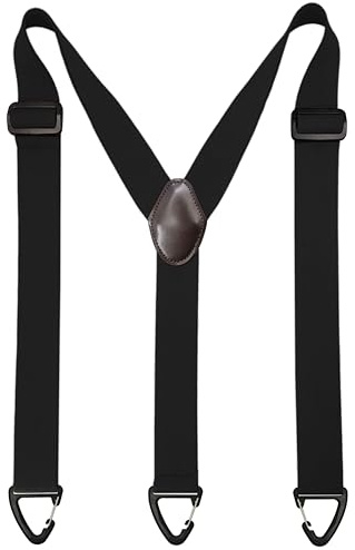 ZEAIFROOG Under Shirt Suspenders for Men or Women.1.5 In belt loop Heavy Duty Men's Black Suspenders for Jeans or Pants.