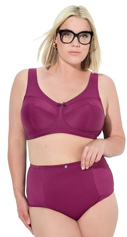 Ulla Popken Damen große Größen Übergrößen Plus Size Miederhose, High Waist, Jacquard-Einsatz Fuchsia pink 42+ 813137824-42+