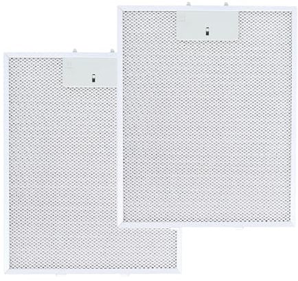 2 filtri in metallo per cappe, filtro per cappe, filtro per cappe, filtro per collettore olio e gas, accessori da cucina in alluminio, universali per cappe da cucina, filtro di ricambio (310 x 250 mm)