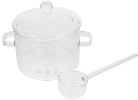 CHICAMPERA Pentola in Vetro Per Zuppa Casseruola Trasparente Con Pentola Per Con Manico Scaldaburro Per Latte