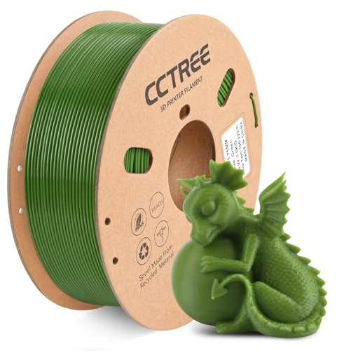 CCTREE 3D Drucker PLA+ Filament 1,75 mm, 1 kg Spule (2,2 lbs), Olivgrün | Accuracy +/- 0.03 mm, stärker und robuster, Easy print 3D Druckfilament PLA Plus, geeignet für die meisten FDM 3D Drucker