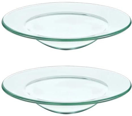 DICIMI Heat-Resistant Glass Dishes for Wax Melters & Oil Burners – 2-Pack Replacement Set (10x10x3cm), Compatible with Electric Wax Melters, Scented Oil Lamps & Fuel Burners – Durable, Universal Fit