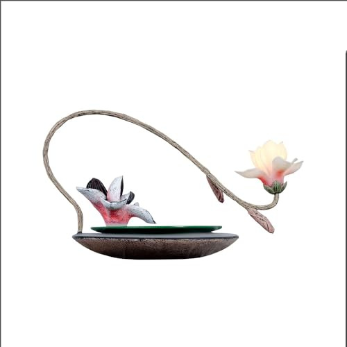 Zimmerbrunnen Chinesischer Recycling-Wasserbrunnen, rosa Magnolie, Zen-Desktop-Ornament, Heimdekoration Tischbrunnen