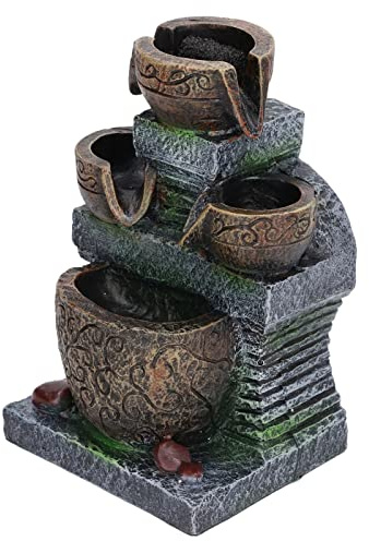 FLEXMAN Tabletop Indoor Water Fountain, 5 V 3 Schicht Felswasserfallbrunnen, 18 X 12 X 10 cm USB Kraft Eleganter Stil Mode Ative Home Ornamente