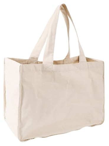 Toyvian Große Baumwoll tragetasche aus Canvas Robuste Einkaufstasche mit Hoher Kapazität Vielseitig als Strandtasche Beuteltasche und Organizer für Damen und Herren Leicht und Langlebig