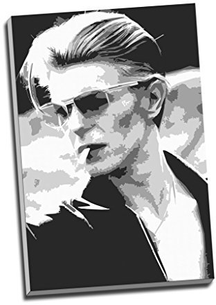 Kunstdruck auf Leinwand „David Bowie“, Wandkunst, großes A1-Format, 76,2 x 50,8 cm, Schwarz und Weiß