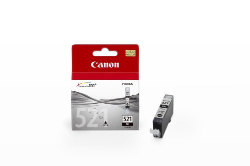 Canon CLI-521 BK Tintenpatrone, Schwarz | Original, Tinte auf Pigmentbasis, ChromaLife100+ System, Blister-Verpackung