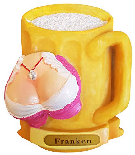 Ciffre Kühlschrank Magnet Polyresin Bierkrug Maß Bier Dirndl Busen - Franken B5
