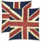 Liuzhis Kissenbezug mit britischer Flagge, Union Jack, Baumwolle, 45,7 x 45,7 cm, doppelseitig, Rot / Blau