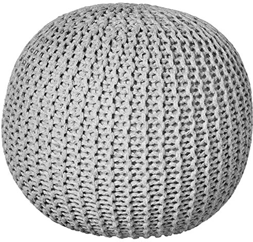 Urban Lifestyle Pouf, Rundstrick, Hellgrau