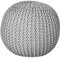 Urban Lifestyle Pouf, Rundstrick, Hellgrau