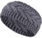 SATINIOR Winter Stirnband Wolle Kabel Stricken Stirnband Haar Wickel Ohrwärmer für Frauen (Grau)
