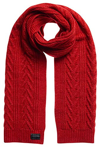 Superdry Damen Luxuriöser Schal mit Zopfmuster