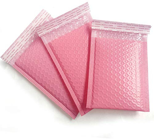 Toddmomy 50 Stück Pink Luftpolster Mailer Luftpolsterfolie Beutel Selbstdichtende Luftpolsterbeutel Verdickung Stoßfeste Schaumstoffbeutel für Versand Lagerung Und Umzug (Pink 20X15cm)