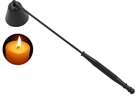 Ashuxxn Extintor de Vela Acero Inoxidable Apagadores de Velas Apagavelas con Mango Largo de Acero Inoxidable Accesorios para Apagar la Llama de Forma Segura para Extinguir Velas 23,5cm (Negro)