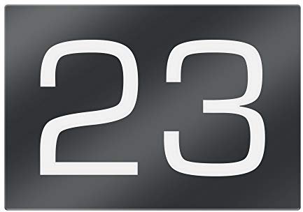 Hausnummer Anthrazit RAL 7016 mit Gravur - Hausnummernschild mit Zahl, Ziffer - Schild inkl. fischer Dübel Schrauben Set - Türschild personalisiert, witterungs- und UV-beständig - 200x140mm Variante 3