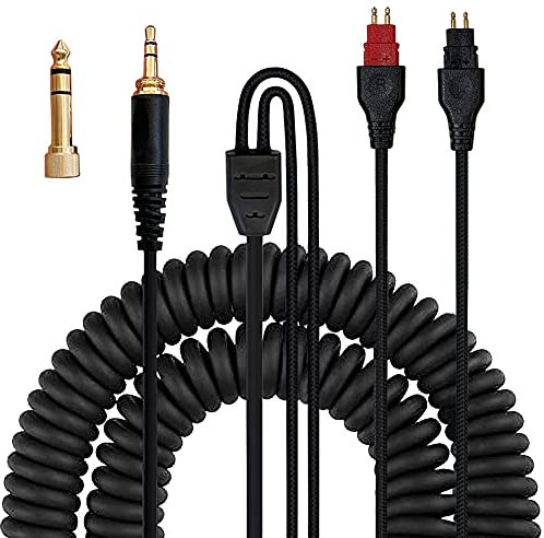 Xingsiyue Replacement Coiled Cable Compatible with Sennheiser HD650 HD600 HD660s HD580 Headphone - Extension to 5M Cord with 6.35MM Adapter