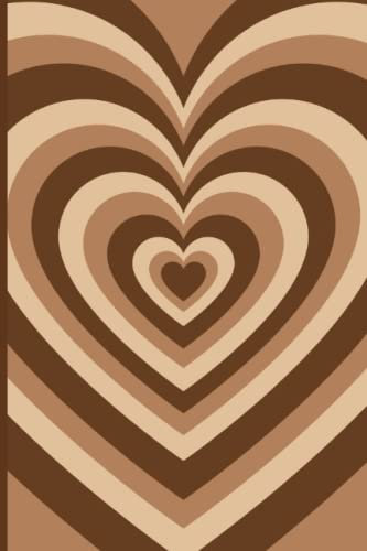 Notebook: Brown Y2K Heart Aesthetic Blank Lined
