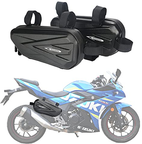 RZAHUAHU Motorcycle Tail Bag Saddle Bag Bike Waterproof Frame Bag EVA Hard Shell Side Hanging Bag Seat Tube Accessories Storage Packge 2Pcs