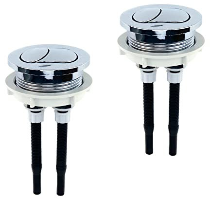 Meprotal Toiletten-Tank-Knopf, 48 mm, Doppel-Druck-Spülung, Ersatz-WC-Spülknopf, mit Gewindedurchmesser, 2 Stück