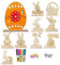 Qunkun Hasen aus Holz zum Bemalen, 10 Stück DIY Osterhase Deko, Ostern Basteln Holz, Osterhase Kinder Bastelsets, Osterhase Holzhuhn Holzeier mit 12 Stift+Selbstklebend Puppe Auge