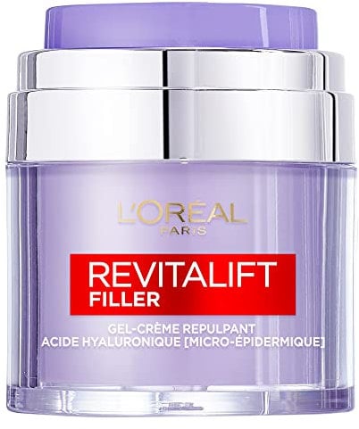 L'Oréal Paris – Gel-Crème Repulpant – Soin Hydratant & Anti-âge – À l'Acide Hyaluronique, Céramides, Niacinamide & Glycérine – Pour Tous Types de Peaux – Revitalift Filler – 50 ml