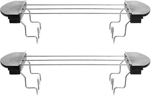 BESTonZON 2pcs Toast Grill Warming Rack Bread Slice Holder Griddle Grill Warming Rack Toaster Accessory for Sandwich Roasting