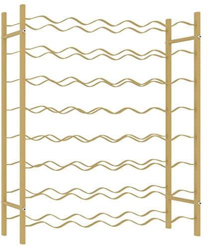 vidaXL Casier à Bouteilles pour 48 Bouteilles Étagère à Vin Casier à Boisson Stockage Rangement Cuisine Maison Intérieur Doré Métal
