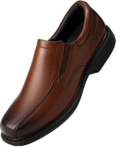 SVNKE Mocasines para Hombre Sin Cordones Comodos Casual Zapatos Traje Zapatos Boda Zapatos de Vestir Zapatos de Piel Marrón 47