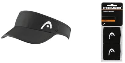 HEAD Damen Pro Player Womens Vizier Kopfbedeckungen, Schwarz, Einheitsgröße EU & Schweißband 2.5 Zoll